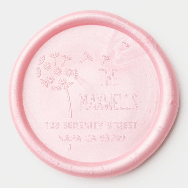 Dandelion Flower Parachutes Address Wax Seal Sticker (Front)