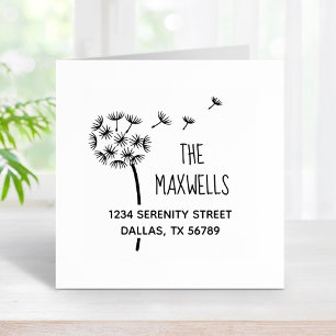 Dandelion Flower Parachutes Family Address Rubber Stamp