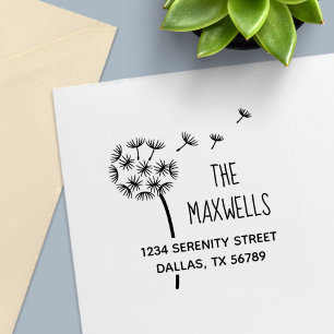 Dandelion Flower Parachutes Family Address Self-inking Stamp