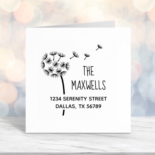 Dandelion Flower Parachutes Family Address Self_inking Stamp