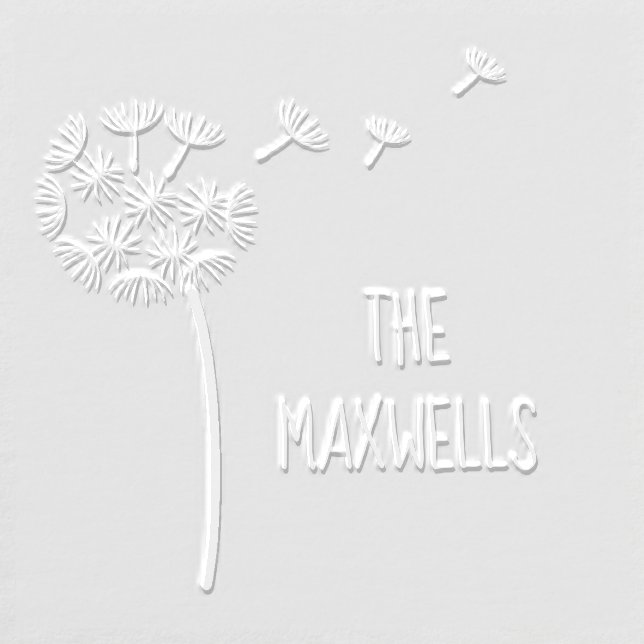 Dandelion Flower Parachutes Family Name Embosser (Design)
