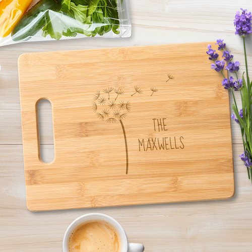 Dandelion Flower Parachutes Family Name Full Cutting Board