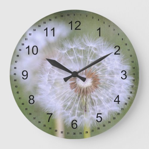 Dandelion Flowers Large Clock