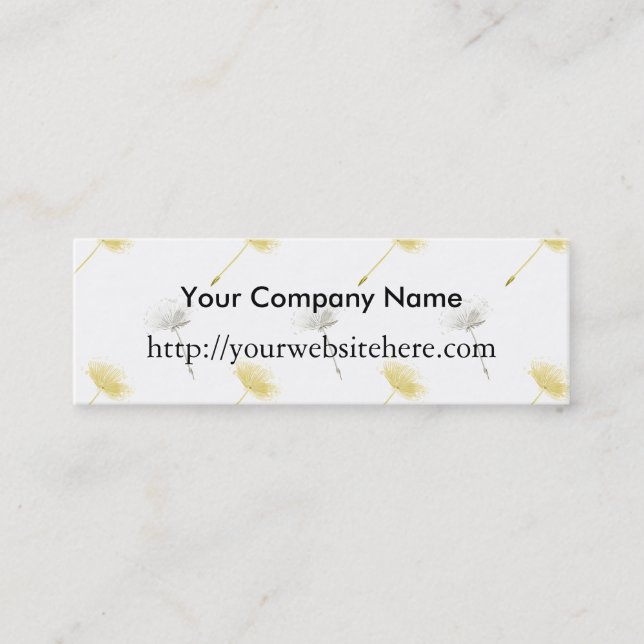 Dandelion Flowers Mini Business Card (Front)