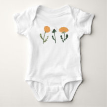 Dandelion Flowers Orange Floral Motif