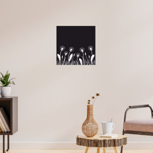 Dandelion flowers poster
