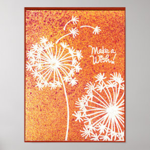 Dandelion flowers Wish poster