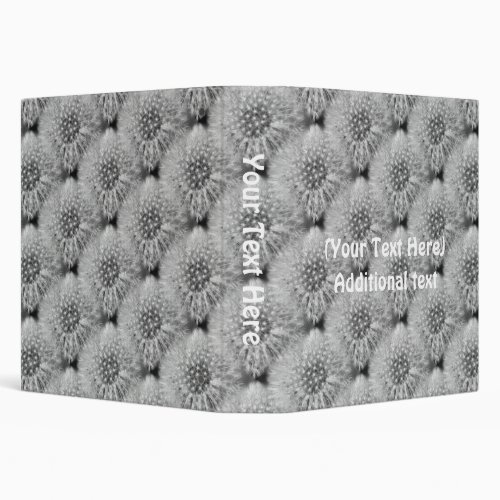 Dandelion Fluff Nature Pattern Personalized 3 Ring Binder