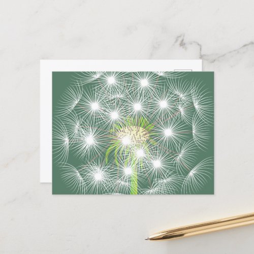 Dandelion Fractal Postcard