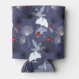 Dandelion Ginkgo: Abstract Hand Drawing Can Cooler