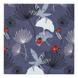 Dandelion Ginkgo: Abstract Hand Drawing Faux Canvas Print