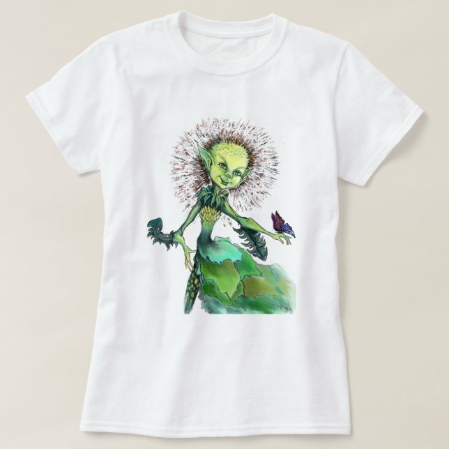 Dandelion Girl and Butterfly T-Shirt (Design Front)
