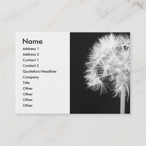 Customizable Dandelion Haiku Business Card