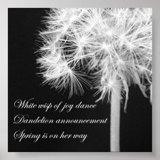 Dandelion Haiku Canvas Print