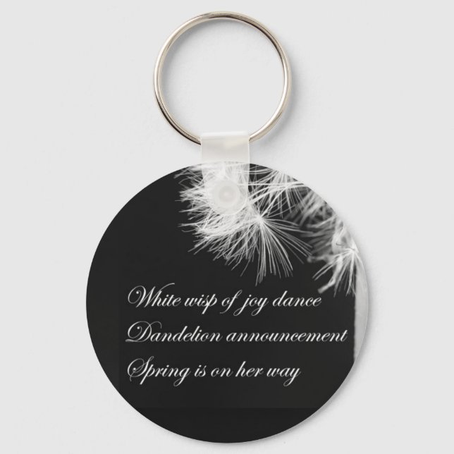 Dandelion Haiku Keychain (Front)