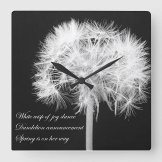 Dandelion Haiku Wall Clock