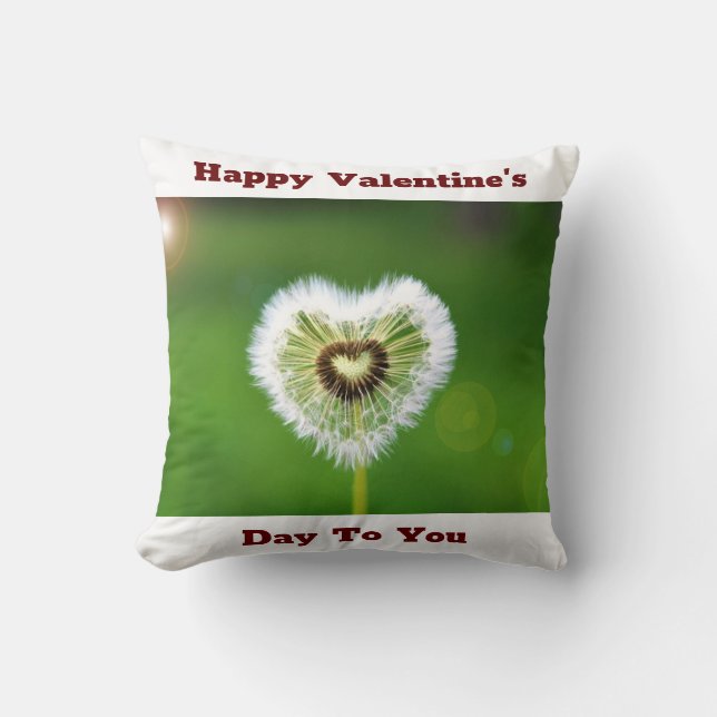 Dandelion Heart Throw Pillow (Front)