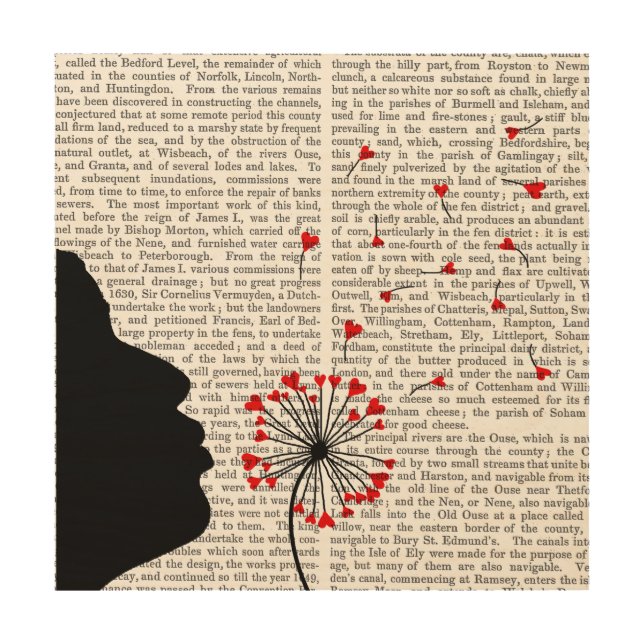 Dandelion Hearts Wood Wall Decor (Front)