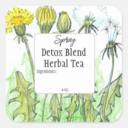 Dandelion Herb Tea Spring Detox Blend Label