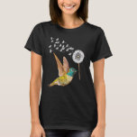 Dandelion Hummingbird Flower For Birdwatcher Herba T-Shirt