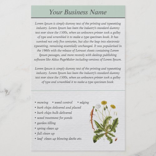 Dandelion Illustration Landscaping Business Flyer