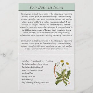 Dandelion Illustration Landscaping Business Flyer