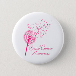 Dandelion I'm Survivor Breast Cancer Awareness Button