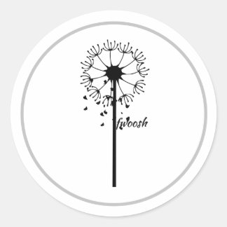 Dandelion in the Garden Wind Classic Round Sticker