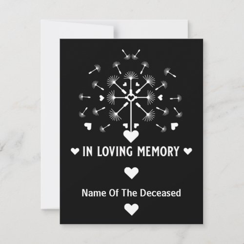Dandelion In The Wind In Loving Memory  Card