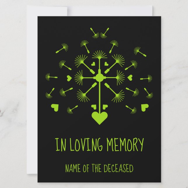 Dandelion In The Wind In Loving Memory   Wooden Bo Card (Front)