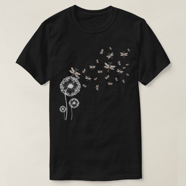 Dandelion Insect Dragonfly T-Shirt (Design Front)