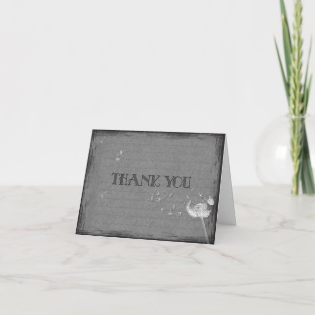 Dandelion Letterpress Thank You Card (Front)