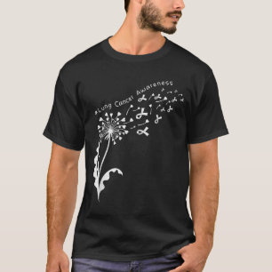 Dandelion Lung Cancer Awareness White Ribbon Suprt T-Shirt