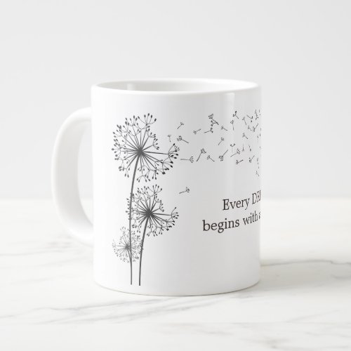 Dandelion Make A Wish Quote Giant Coffee Mug