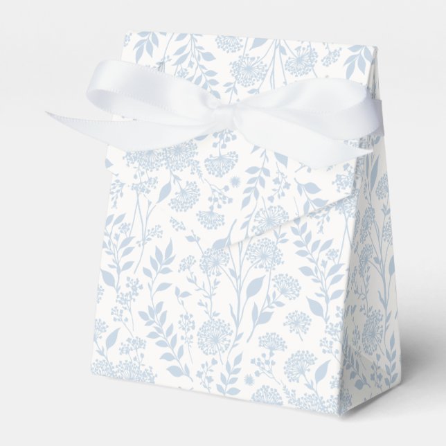 Dandelion Meadow Dusty Blue - Neutral Favor Boxes (Front Side)