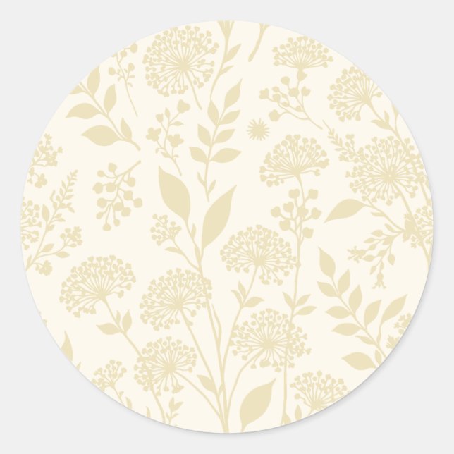 Dandelion Meadow Golden Wheat - Neutral Classic Round Sticker (Front)