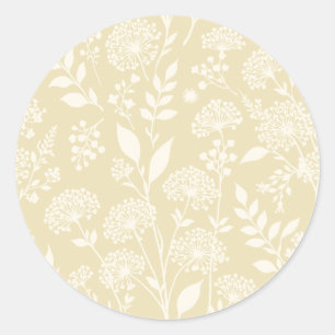 Dandelion Meadow Neutral - Golden Wheat Classic Round Sticker