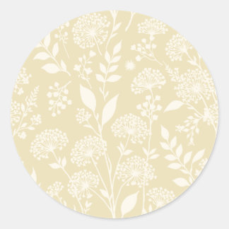Dandelion Meadow Neutral - Golden Wheat Classic Round Sticker