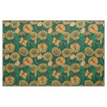 Dandelion meadow on dark green fabric