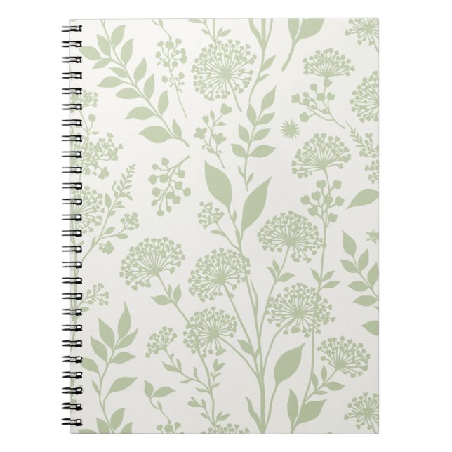 Dandelion Meadow Soft Olive - Neutral Notebook (Front)