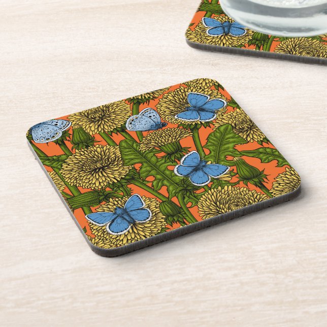 Dandelion medow beverage coaster (Left Side)