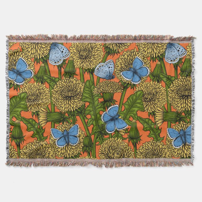 Dandelion medow throw blanket (Front)