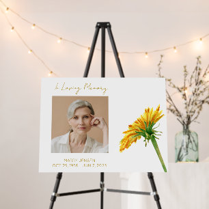 Dandelion Memorial Photo Funeral Foam Board