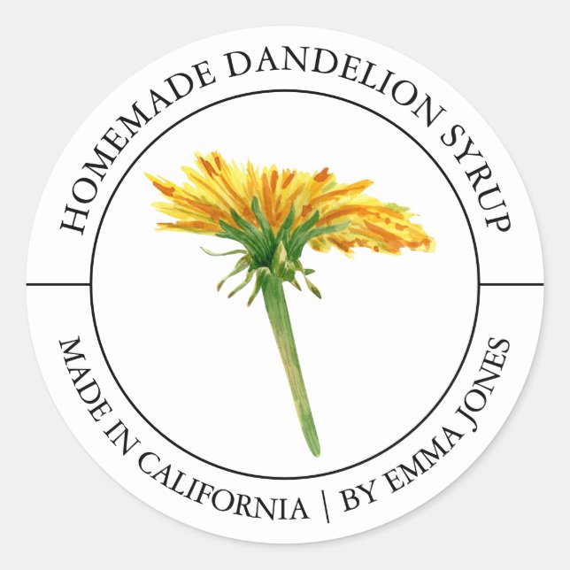 Dandelion Modern label (Front)