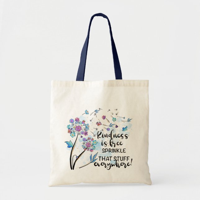  Dandelion Motivational Quote Tote Bag (Front)