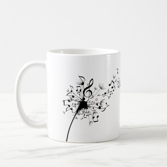 Dandelion Music Symbols Mug (Left)