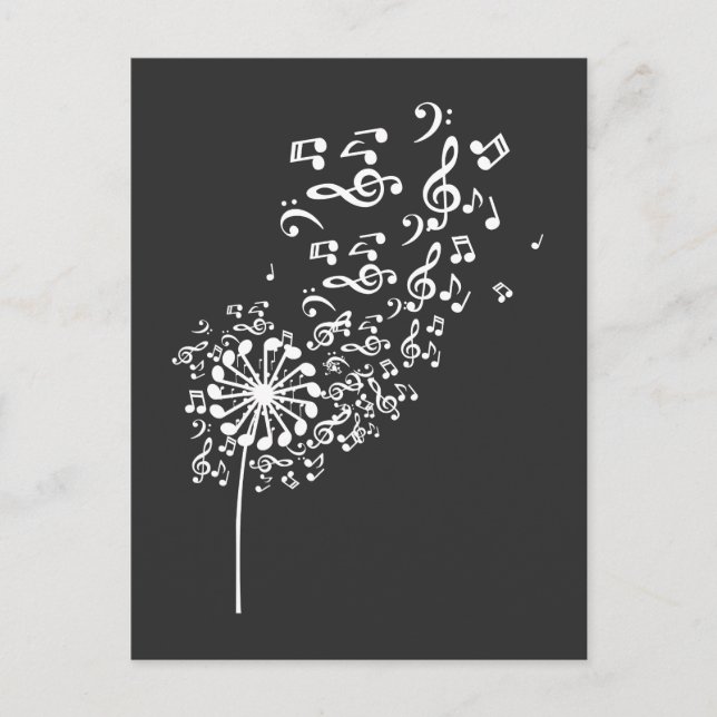 Dandelion Musical Notes Music Lover Nature Flower (Front)