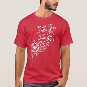 Dandelion Musical Notes Music Lover Nature Flower T-Shirt