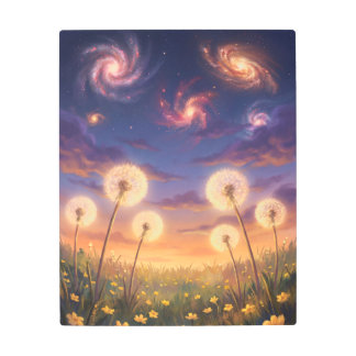 Dandelion Nebula Meadow Metal Print