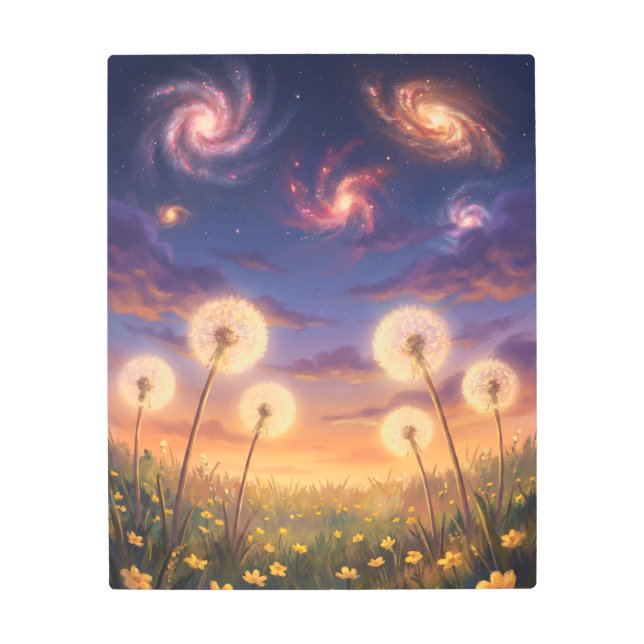 Dandelion Nebula Meadow Metal Print (Front)